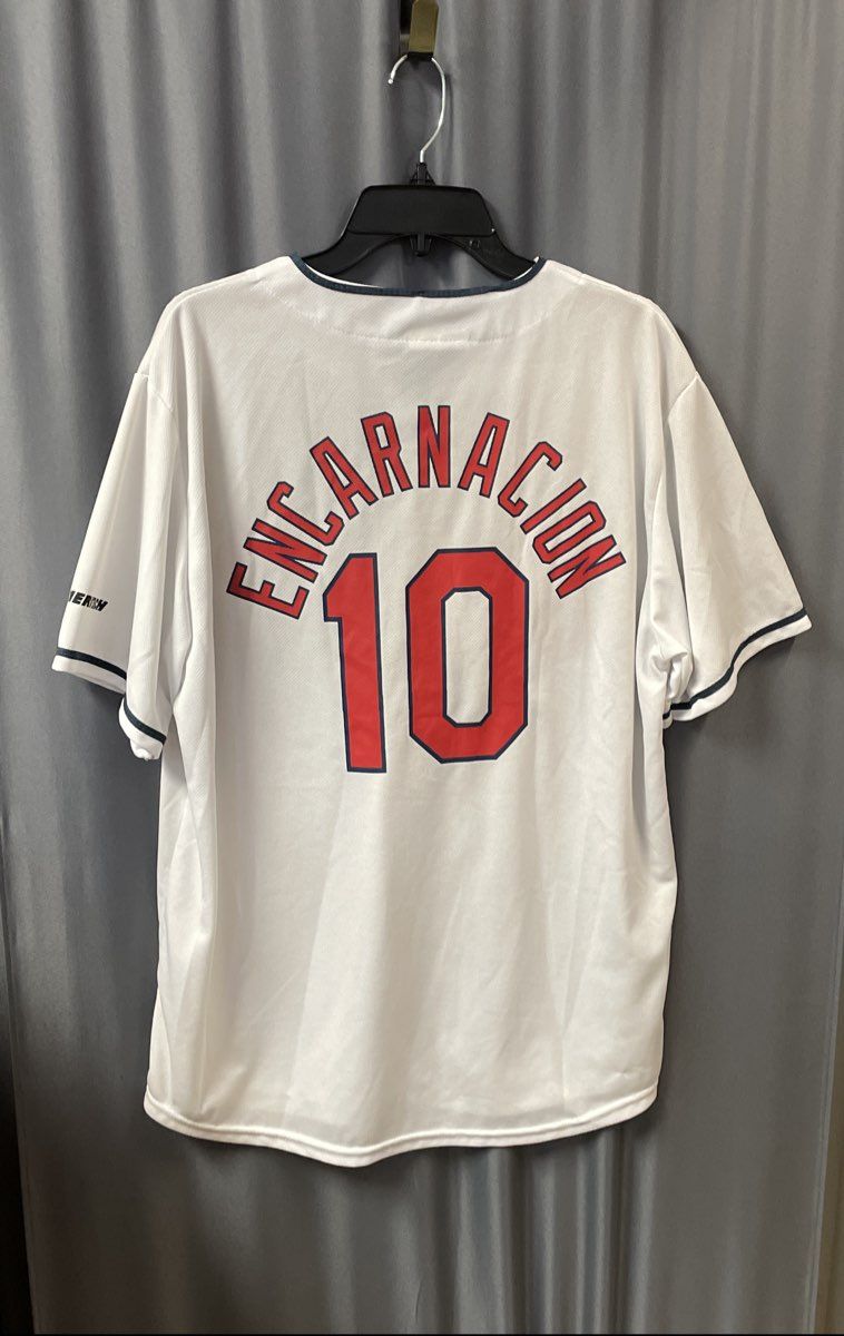 Match-Up Cleveland Indians Edwin Encarnacion #10 SGA Baseball Jersey White Sz XL