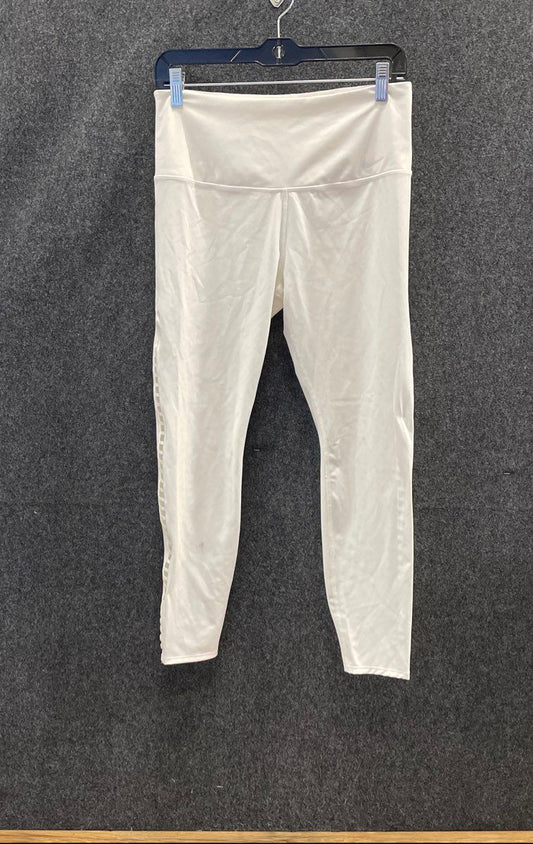 Nike Women's Dri-Fit High Rise White Ladder Side Cutout Leggings Tights Sz L