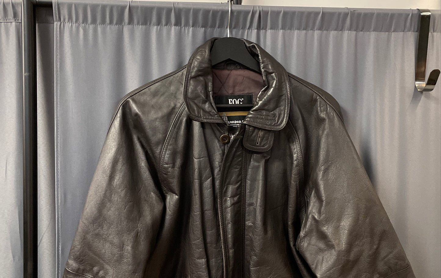 Vintage 80s London Fog Black Leather Bomber Blouson Jacket Sz 40 Reg