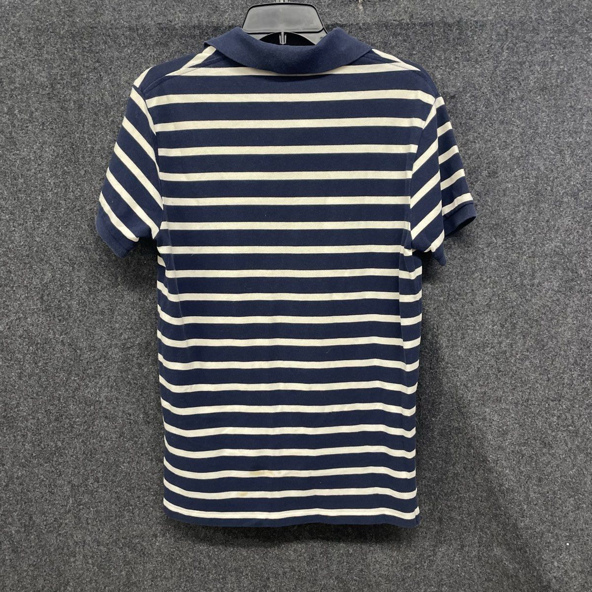 Polo Ralph Lauren Men's Navy White Striped Custom Fit Polo Shirt Sz M Green Pony
