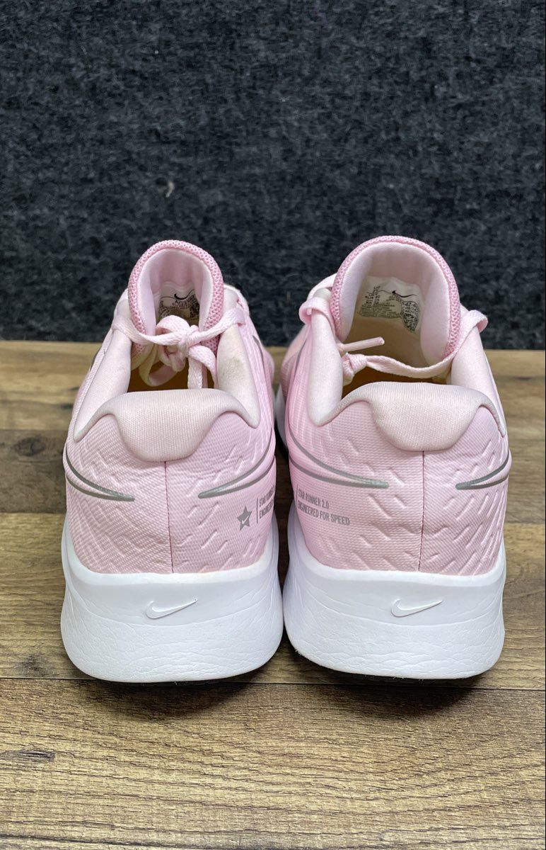 Nike Star Runner 2.0 Arctic Pink Metallic Silver Running Shoes Size 7Y