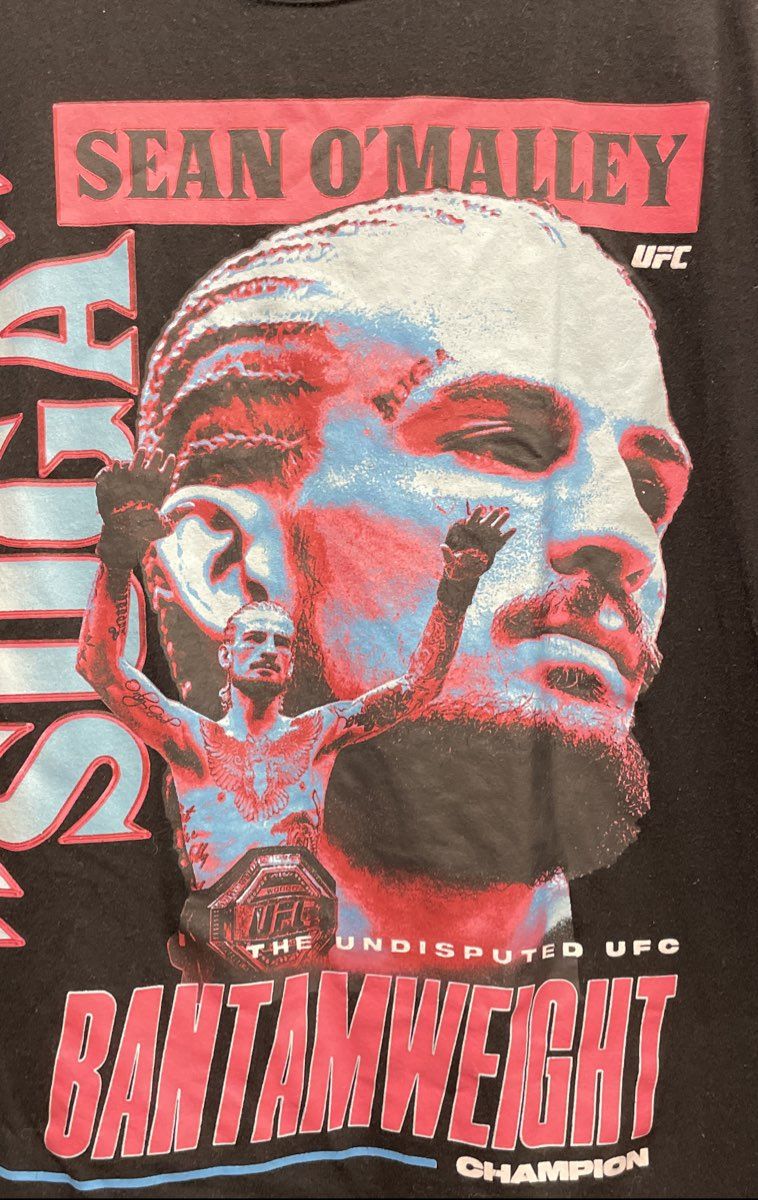 UFC Men's Sean O'Malley Suga Bantamweight Champion Black Graphic T-Shirt Sz XL