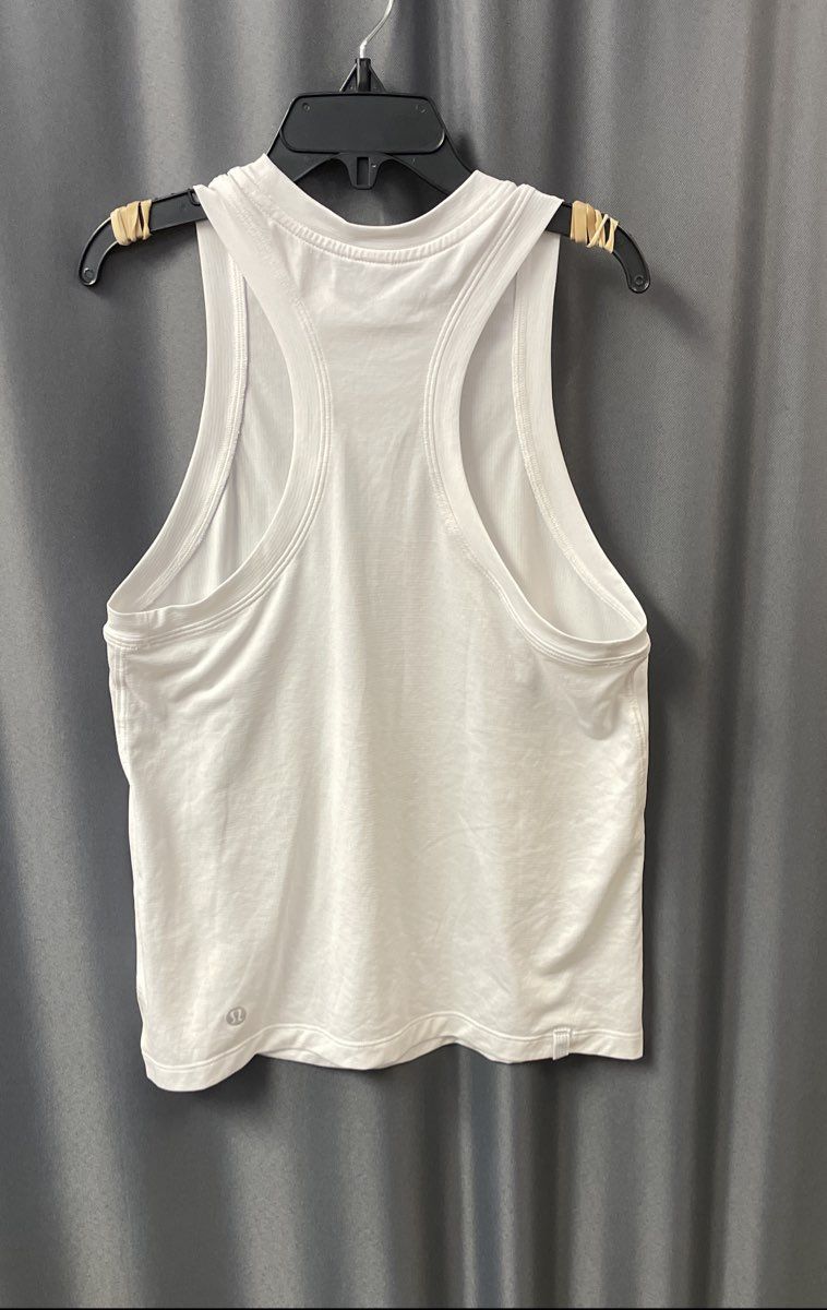Lululemon Women's High Neck Split Hem Run Tank Top White Racerback Size S