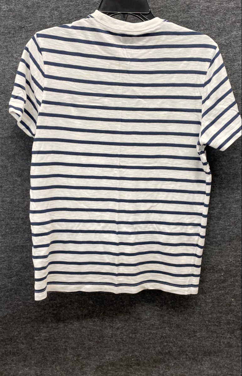 J. Crew Men's Slub Cotton T-Shirt Lot Pink Navy White Stripe 2-Pack Sz S