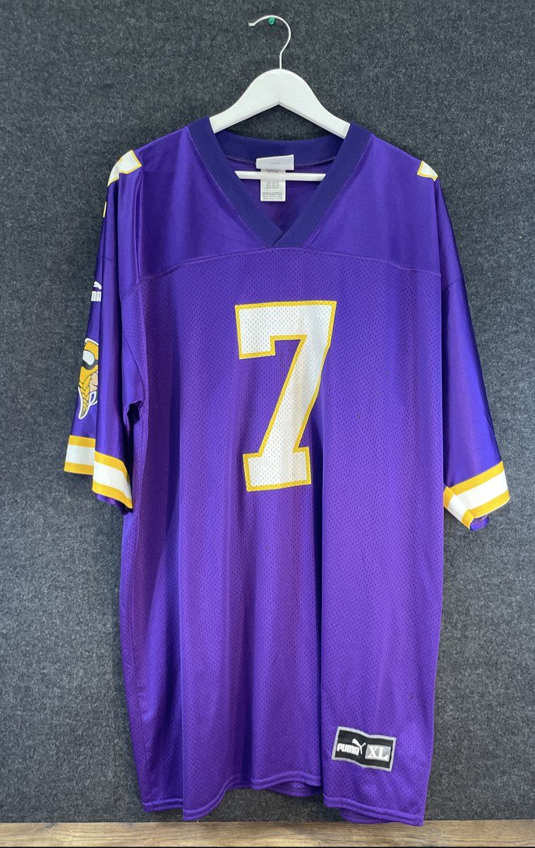 Vintage 90s Randall Cunningham Minnesota Vikings Puma Jersey #7 Sz XL