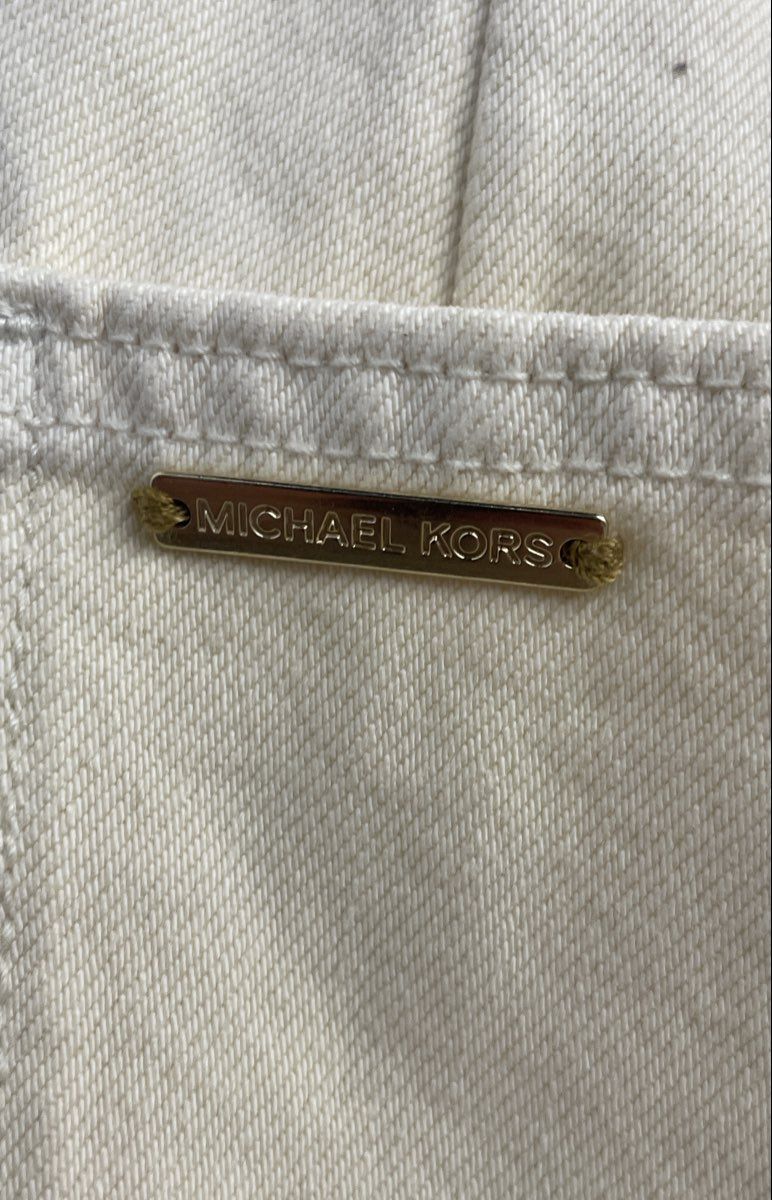 Michael Kors Women's Selma Crop Wide Leg Jeans Bone High Rise NWT Size 10