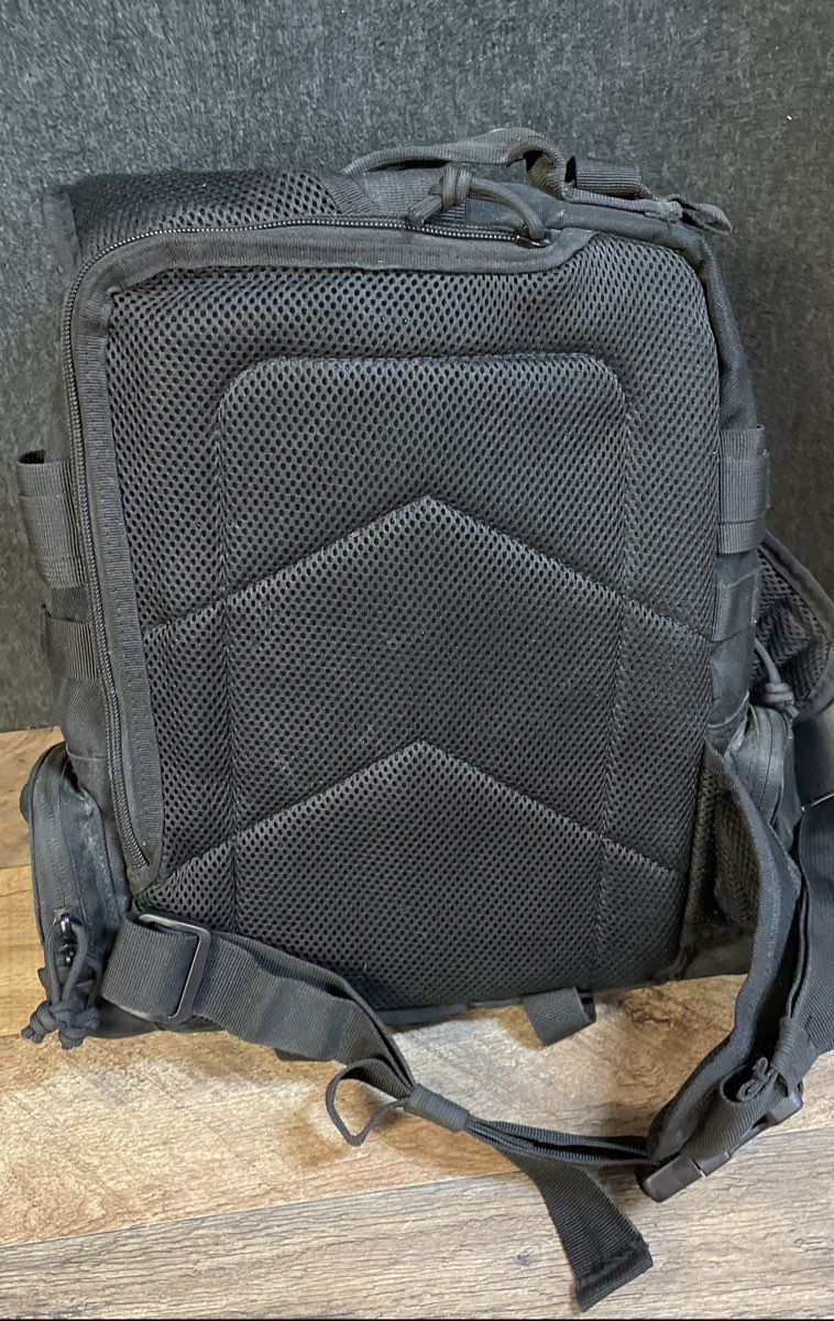 Unbranded Black Tactical Military Style Backpack US Flag MOLLE