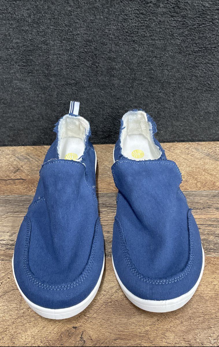 Vionic Beach Malibu Navy Canvas Slip On Sneakers Women's Size 9