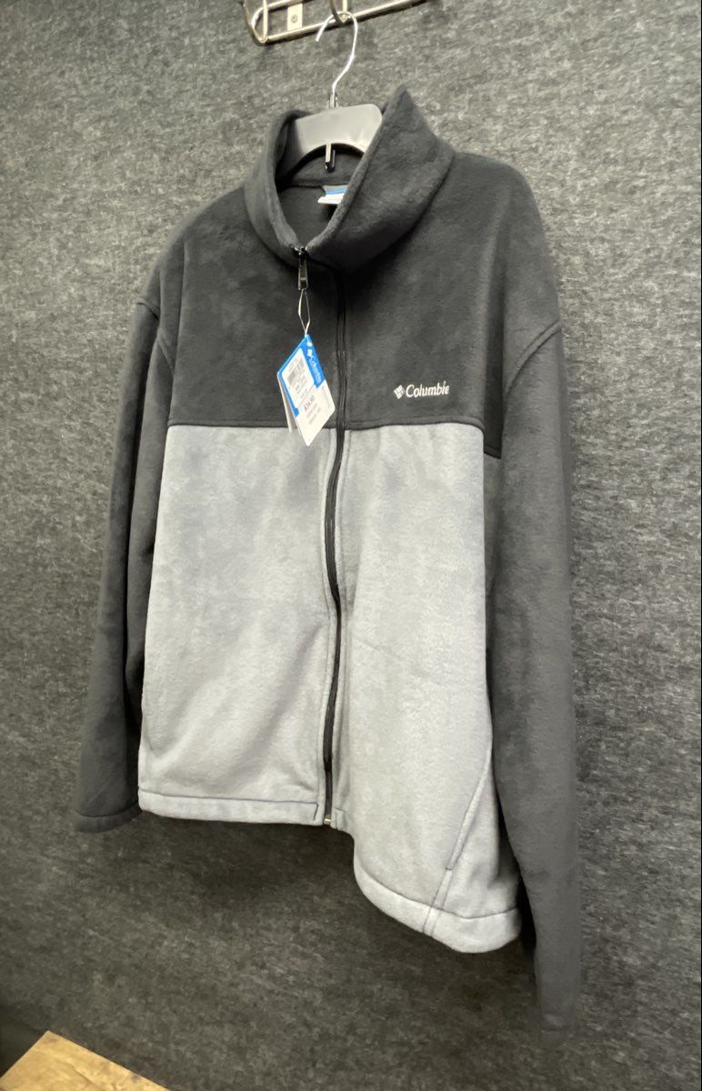 Columbia Men's Full Zip Fleece Jacket Gray Colorblock NWT Sz XXL