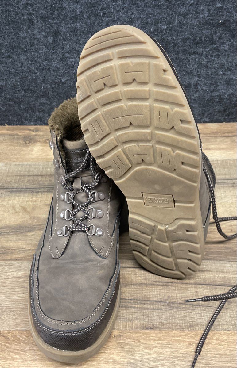 London Fog Thames Brown Faux Fur Lined Winter Hiking Boots Size 9.5