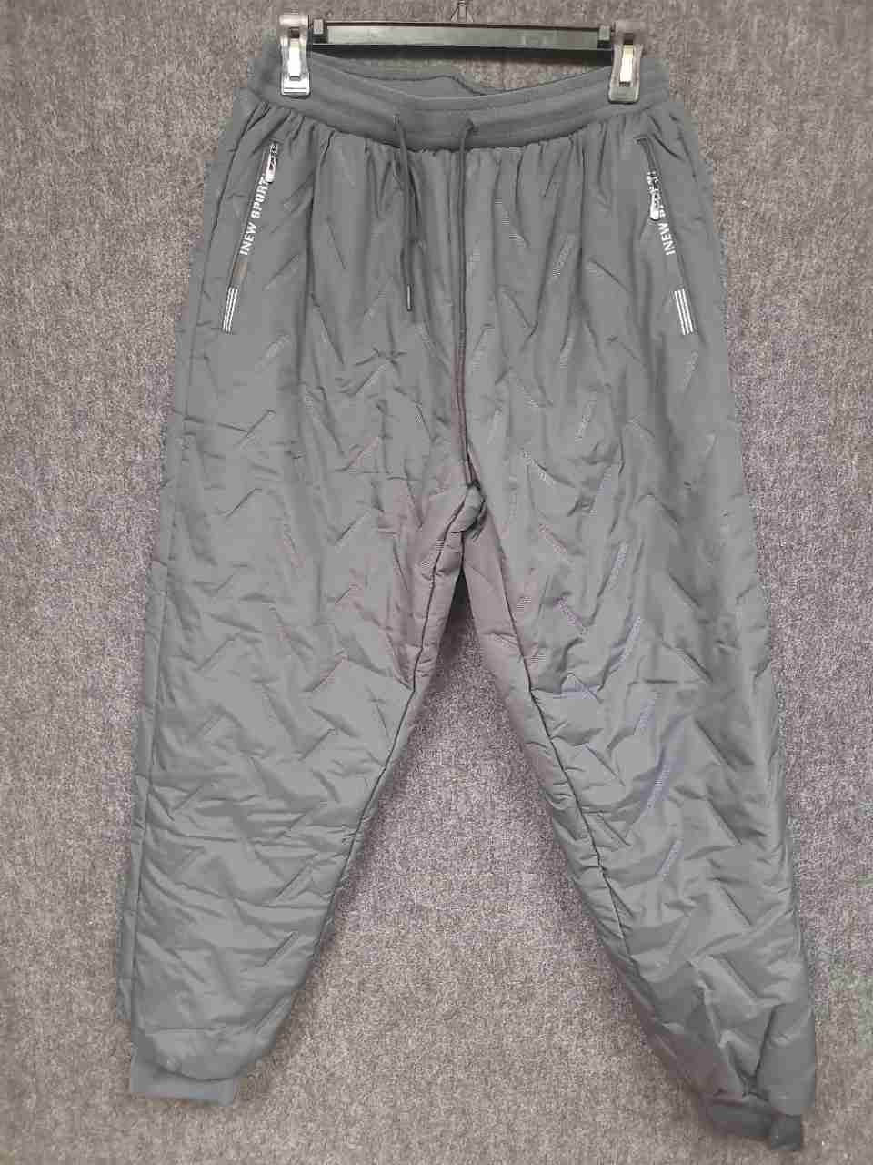 iNew Sport Men's Dark Gray Quilted Sherpa Fleece Lined Jogger Pants Sz S