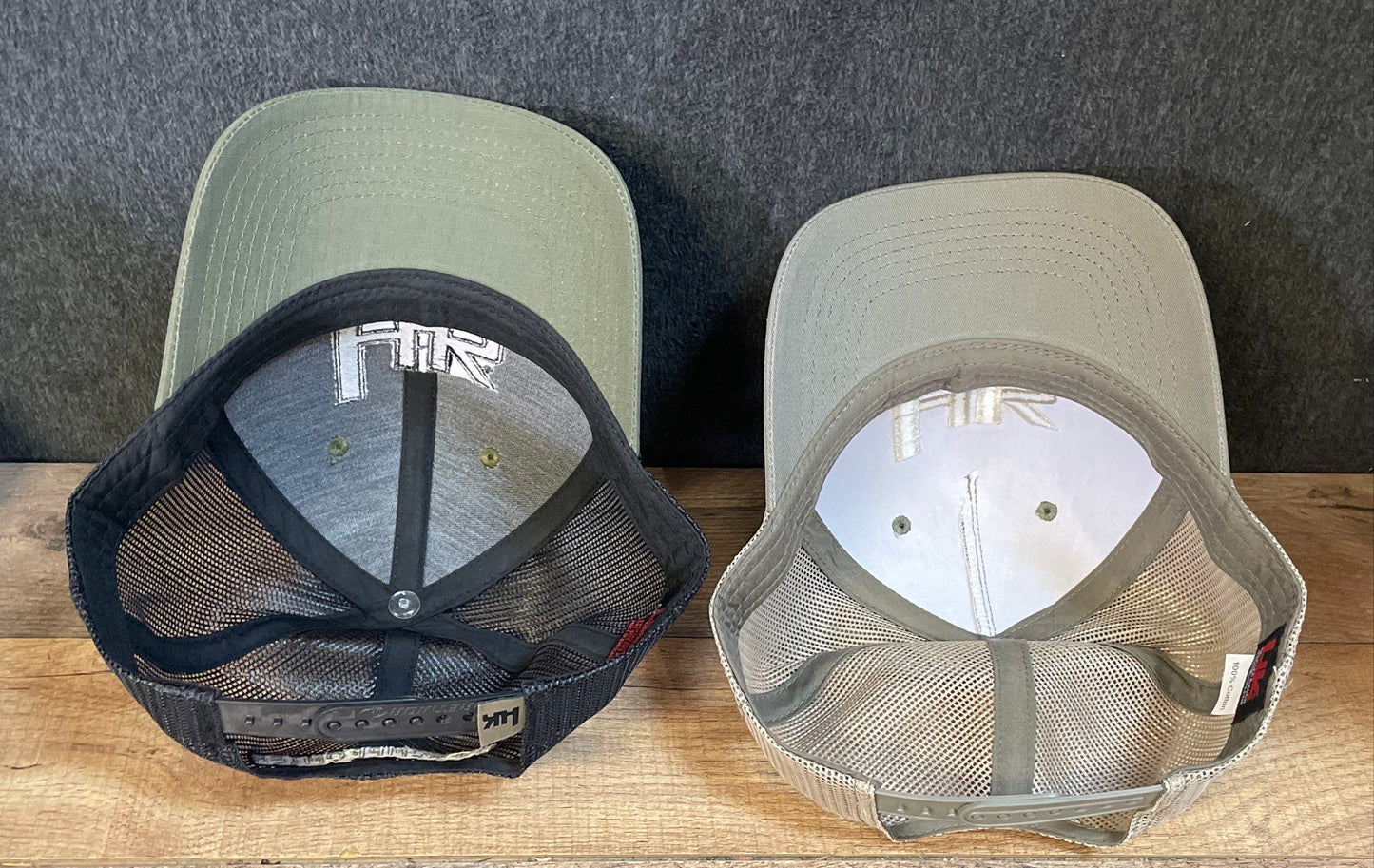 Heckler & Koch Lot of 2 Men's Trucker Hats Olive Tan Mesh Back Snapback OSFM
