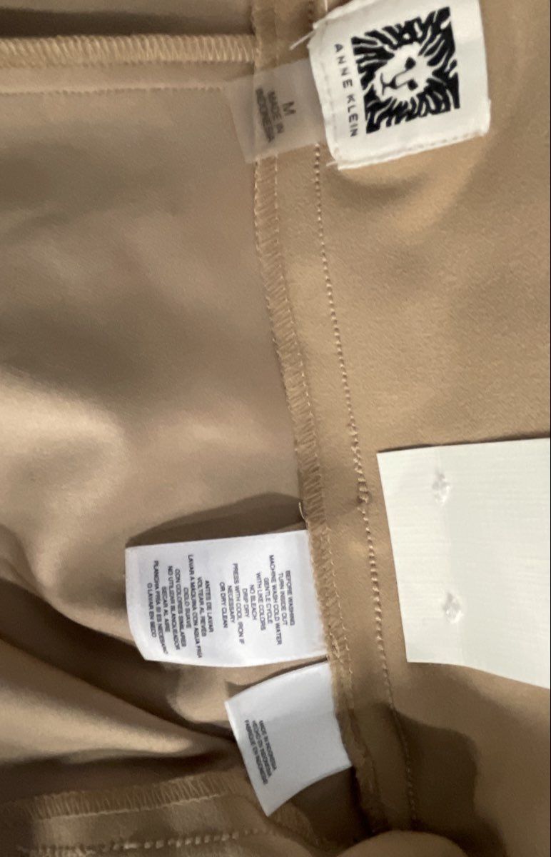 Anne Klein Women's High Rise Slim Ankle Pants Light Coffee Tan Sz M NWT