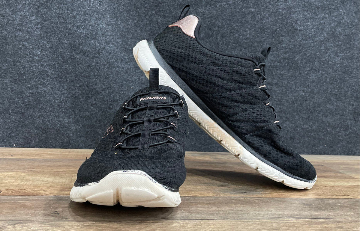 Skechers 179280WR Black Rose Gold Bungee Slip On Sneakers Women's Size 9