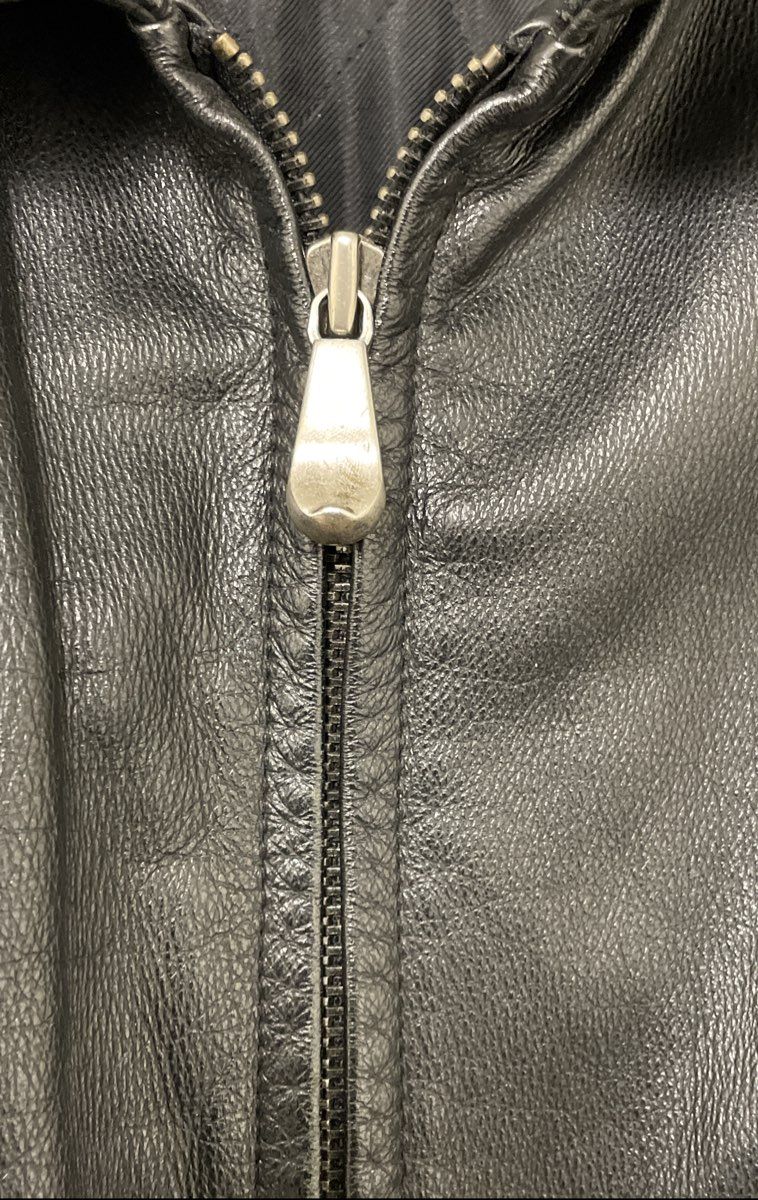 Croft & Barrow Men's Black Genuine Leather Full Zip Bomber Jacket Sz L
