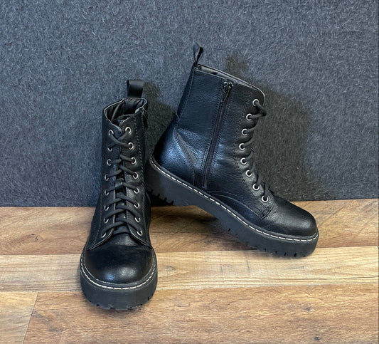 Sincerely Jules Harley Black Platform Combat Boots Women's Size 6.5