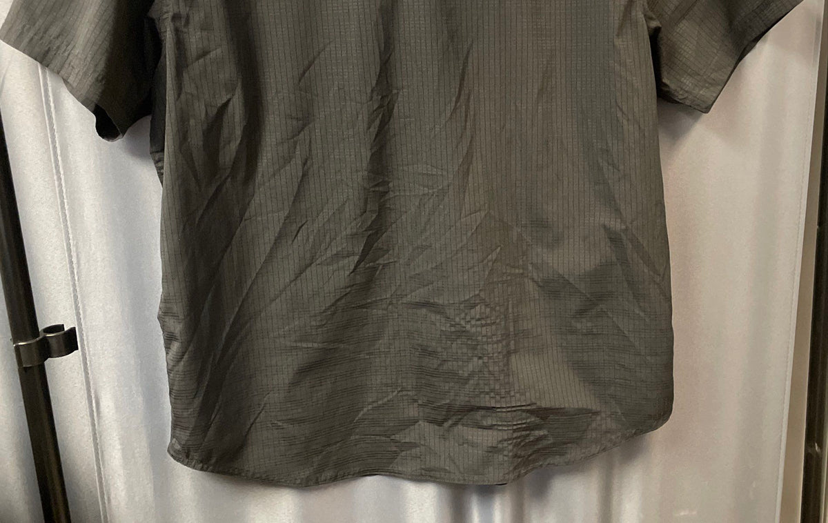 5.11 Tactical Men's Short Sleeve Button Up Shirt Black Ripstop Grid Snap Sz L
