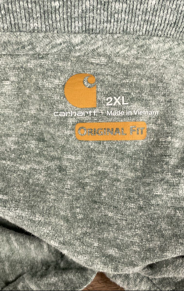 Carhartt Men's Short Sleeve Henley Pocket Shirt Gray Heather Original Fit Sz 2XL