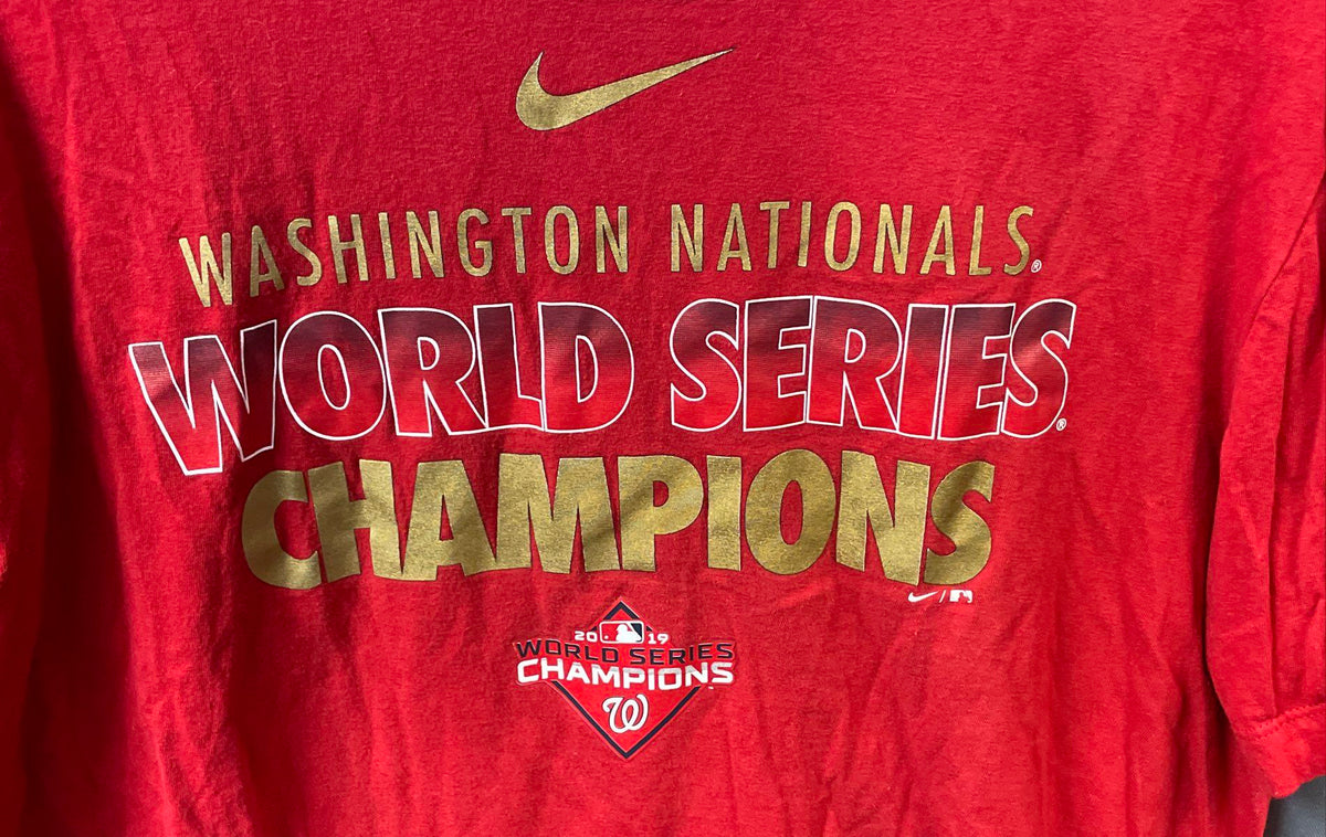 Nike Washington Nationals 2019 World Series Champions Red T-Shirt Sz L