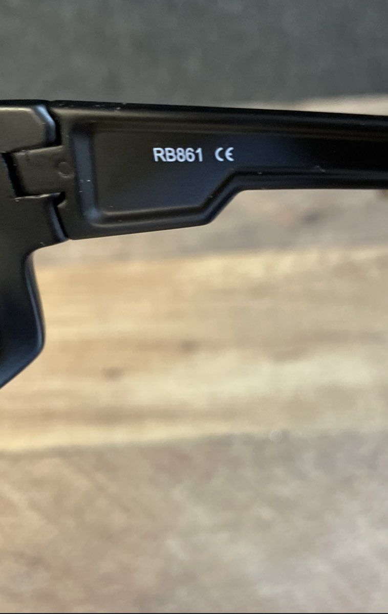 Rivbos Men's Sport Sunglasses Black Wrap Frame RB861 61-17-128 With Case