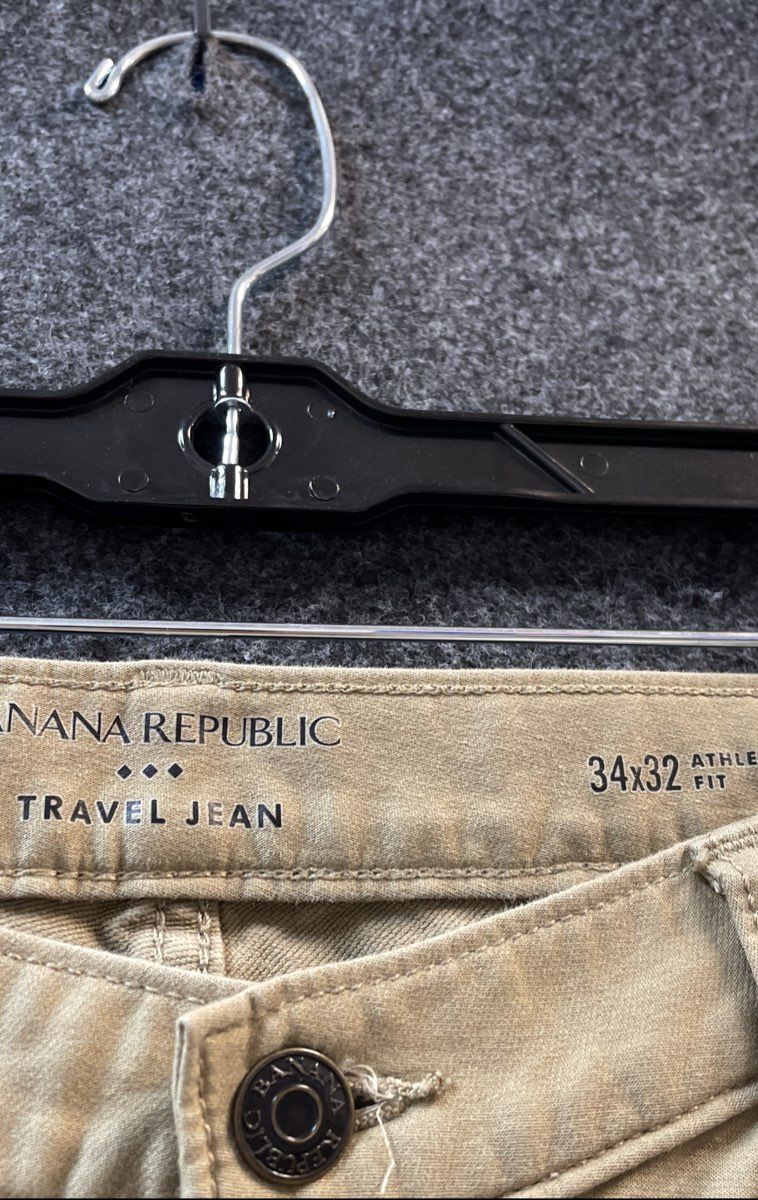 Banana Republic Men's Brown Travel Jean Athletic Fit Pants 34x32