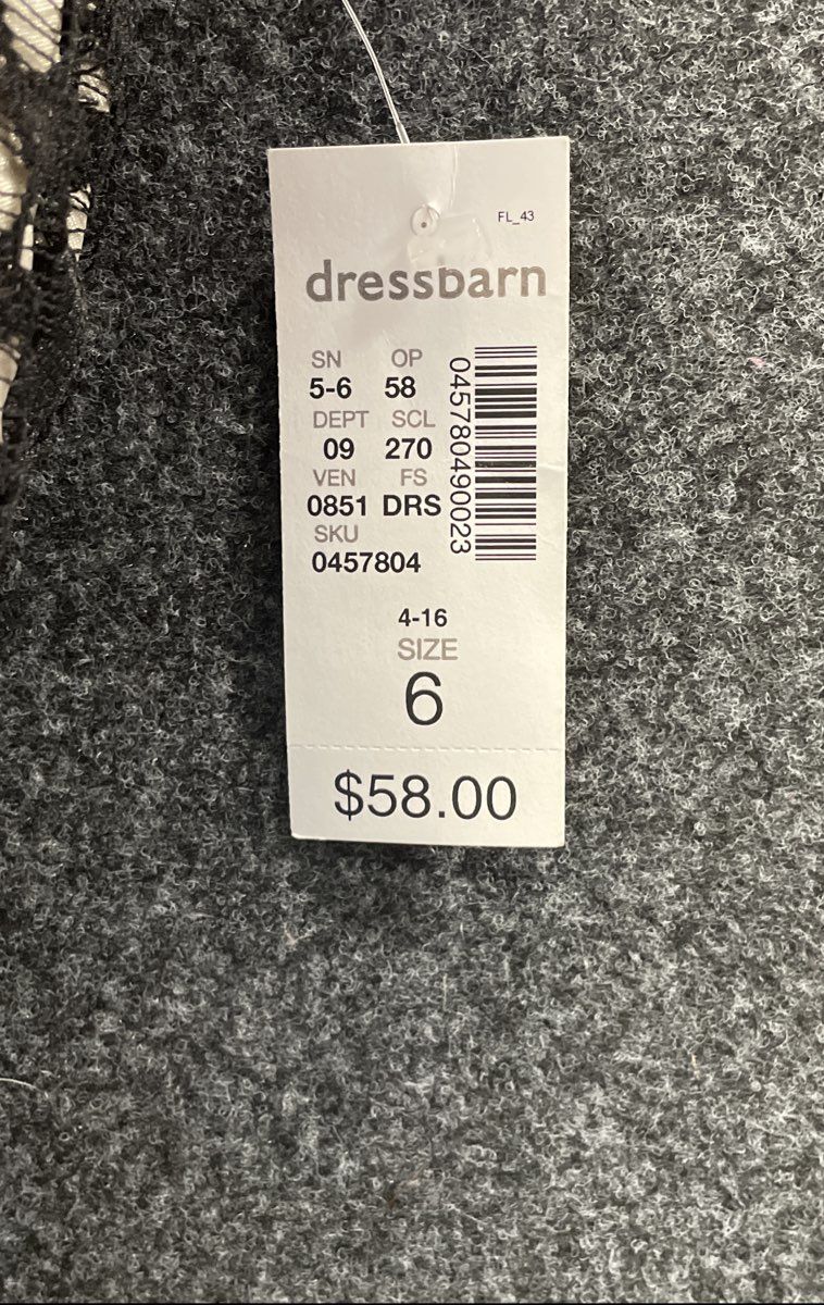 Dress Barn Women's Black Lace Overlay Sleeveless A-Line V-Neck Dress NWT Sz 6