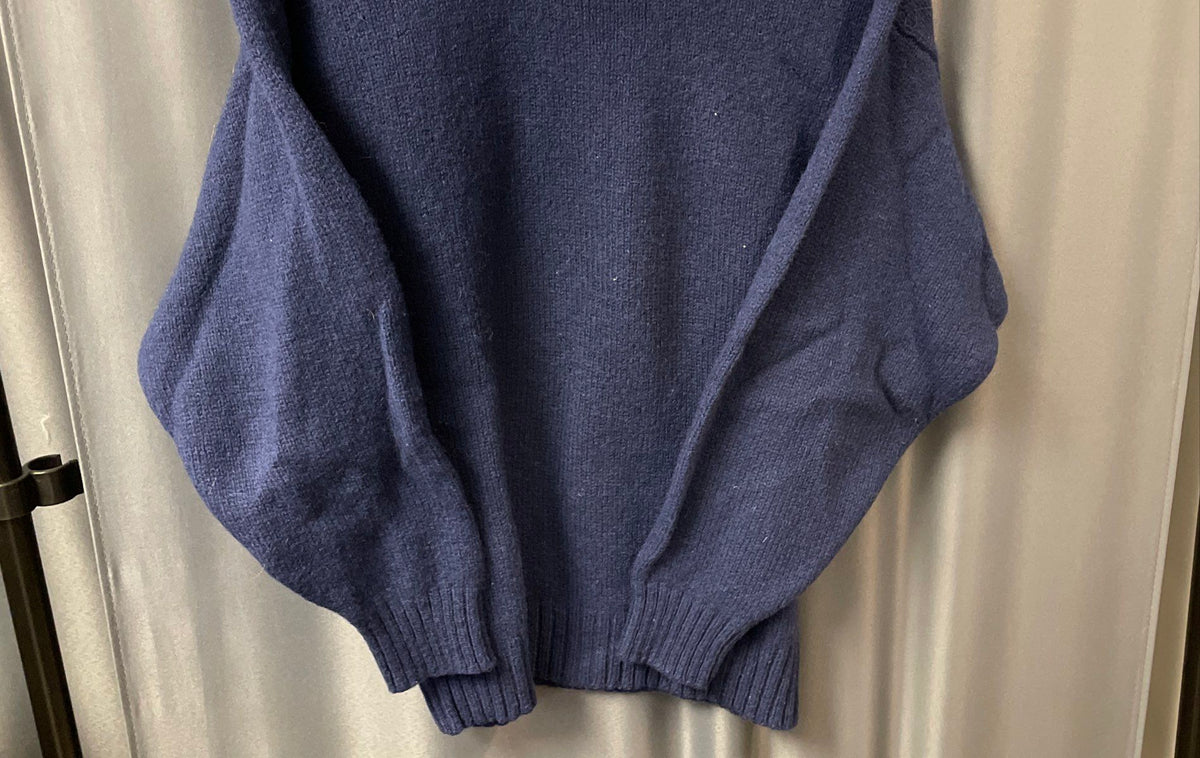 Vintage Picket & Post Blue Shetland Wool Crewneck Sweater Sz M