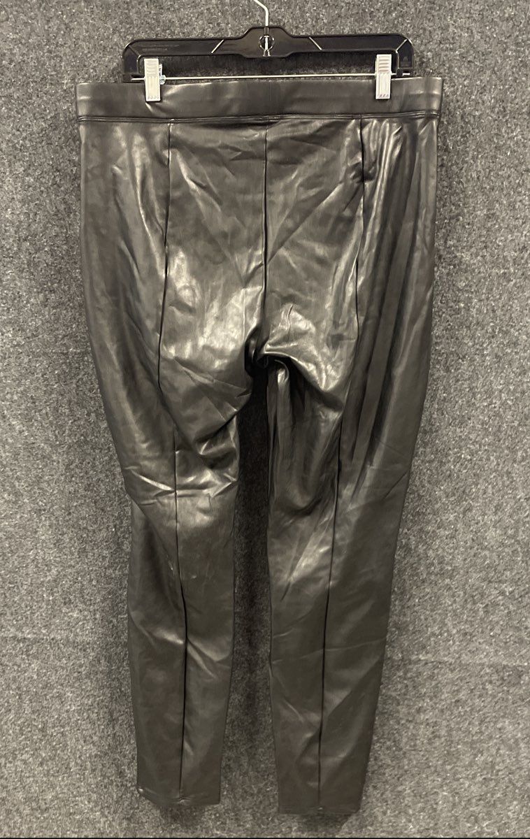 Express Women's Black Faux Leather High Rise Stretch Leggings Pants Size L NWT