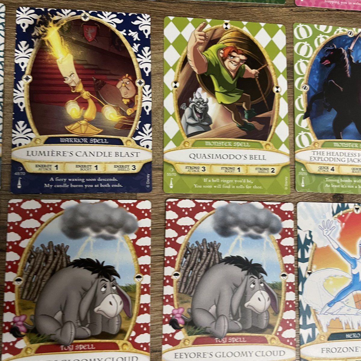 Disney Sorcerers of the Magic Kingdom Card Lot of 24 + Fantasyland Game Board