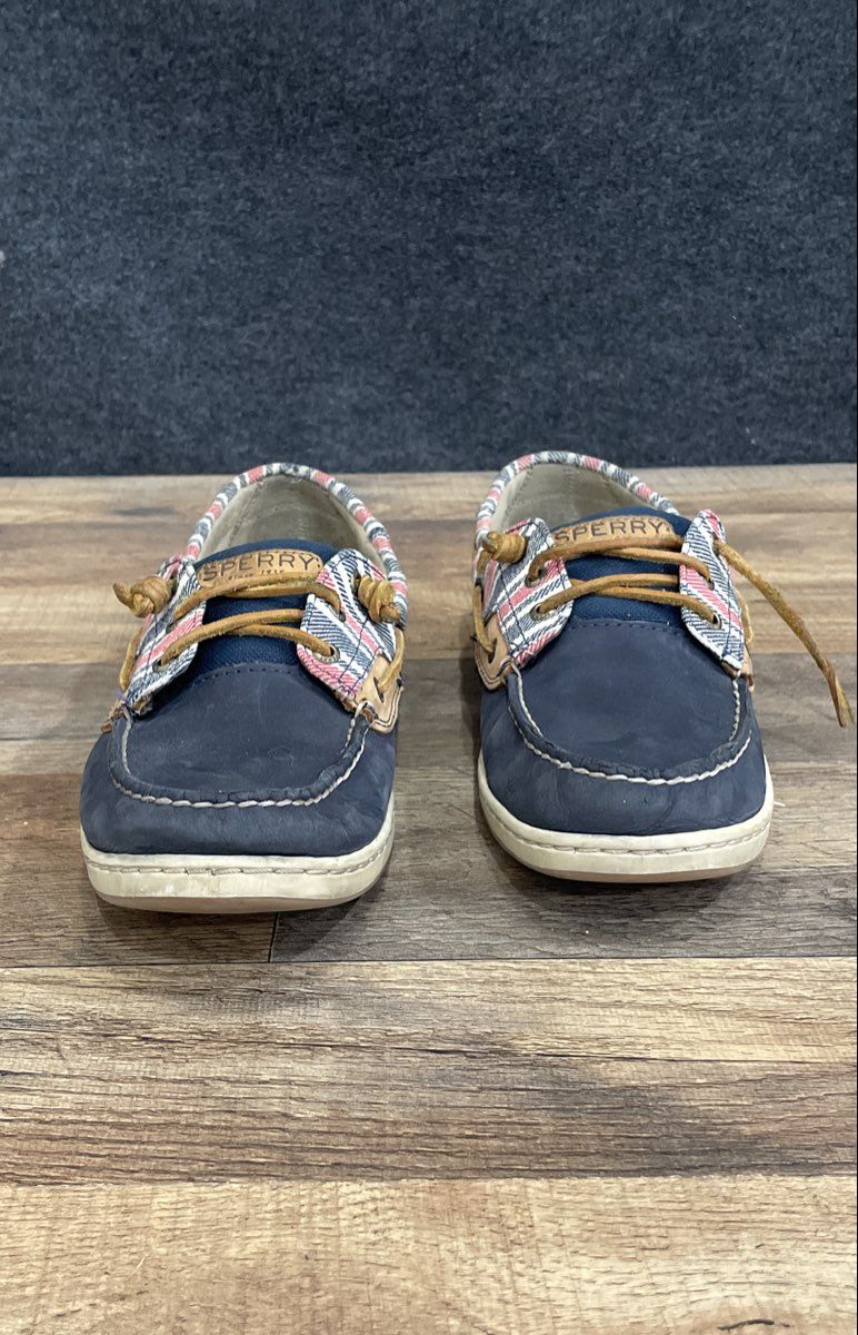 Sperry Ivyfish Navy Red Plaid Women's Boat Shoes Size 10M