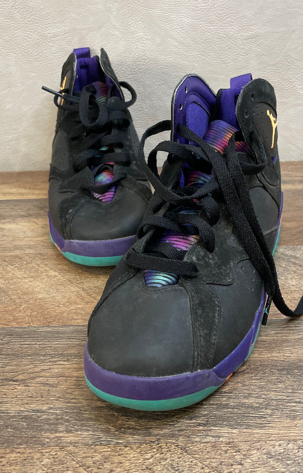 Nike Air Jordan 7 Retro Nothing But Net Sweater Black Teal GS Size 8Y