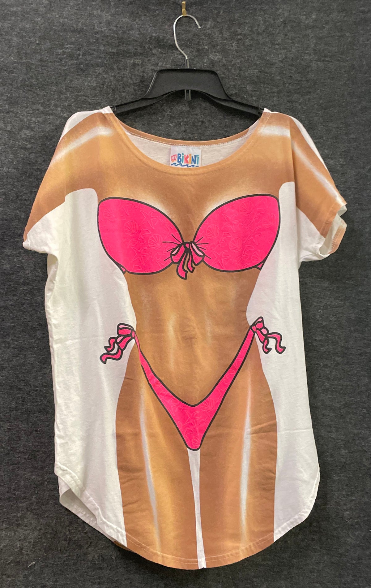 Vintage 90s LA Imprints Bikini Body Novelty T-Shirt Cover Up Sz One Size