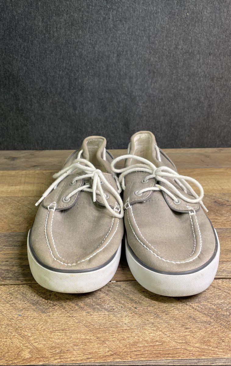 Polo Ralph Lauren Lander P Grey Canvas Men's Boat Shoes Size 13D