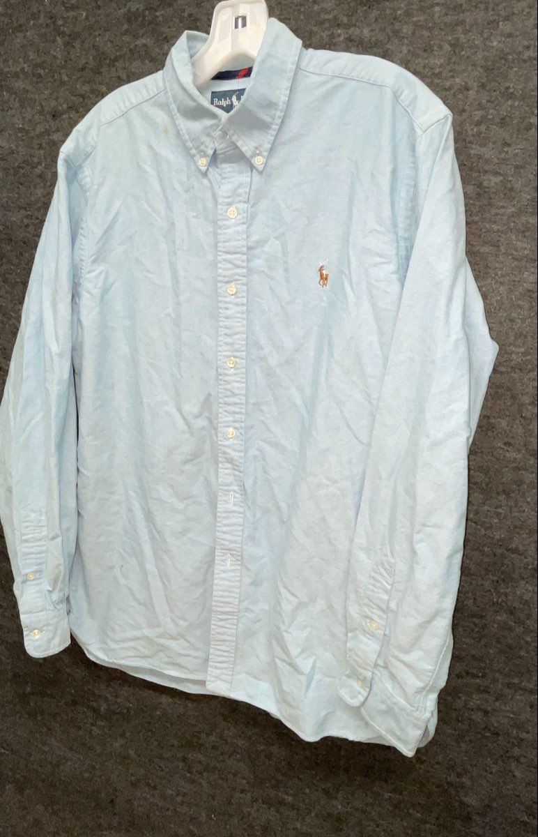Polo Ralph Lauren Men's Light Blue Classic Fit Oxford Button Up Shirt Sz L
