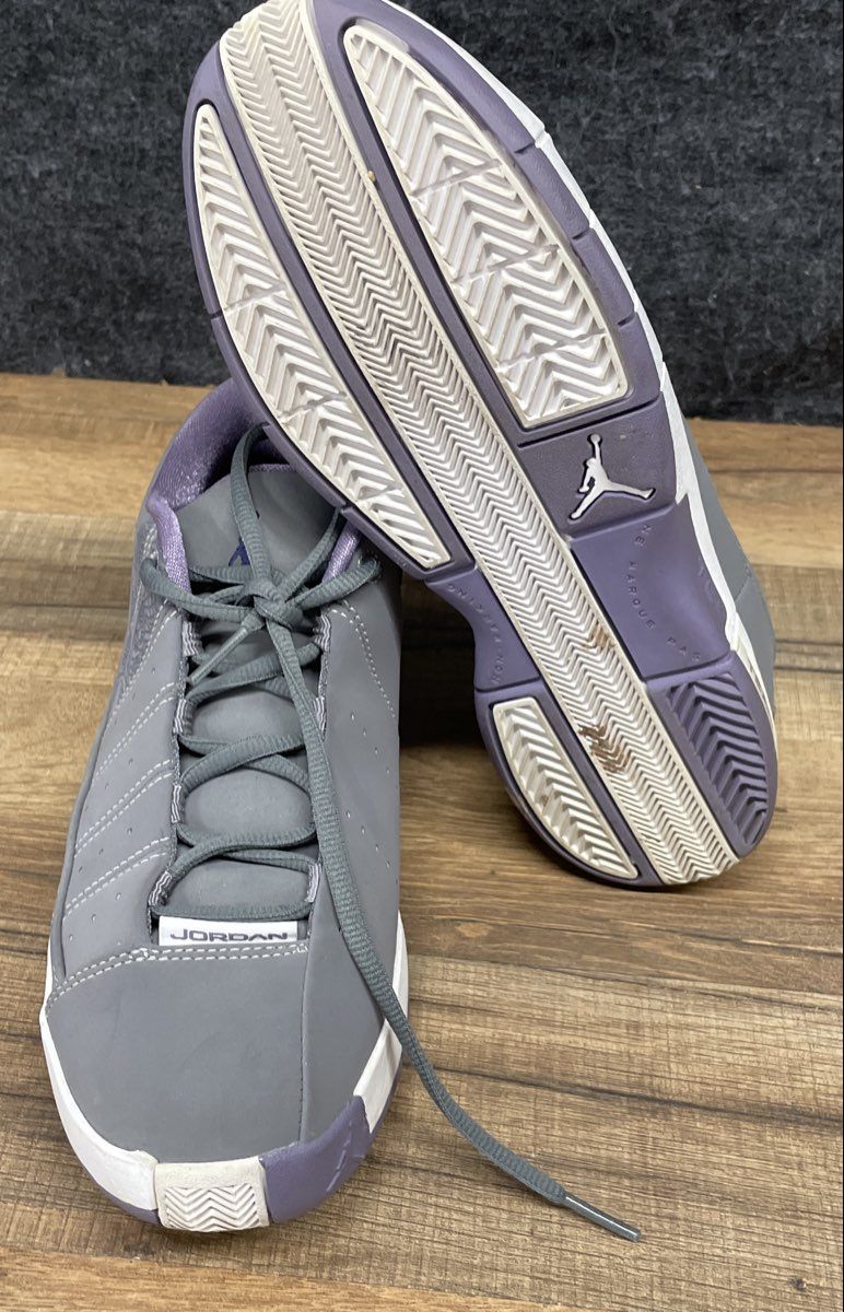 Air Jordan TE 2 Low Grey Purple White Kids Basketball Sneakers Size 5Y