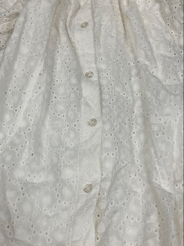 Anne Klein Women's Bright White Eyelet Sleeveless Button Front Shirt Dress NWT 8