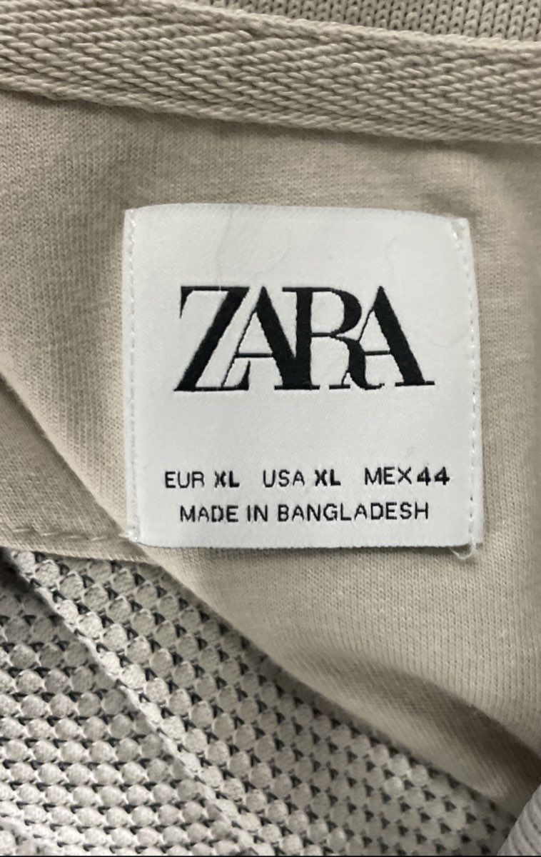 Zara Women's White Textured Knit Short Sleeve Polo Shirt Sz XL