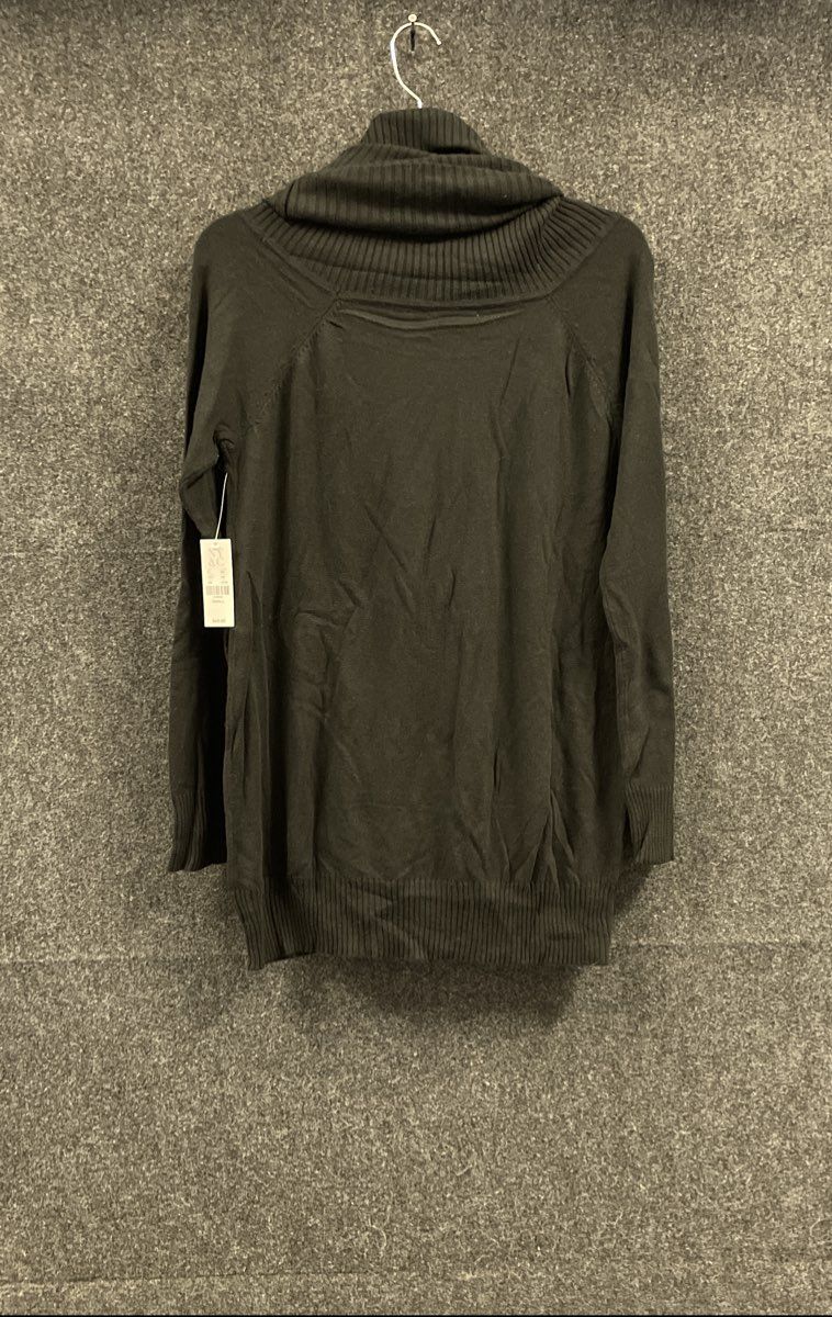 New York & Company Women's Black Cowl Neck Tunic Sweater Pockets NWT Sz S