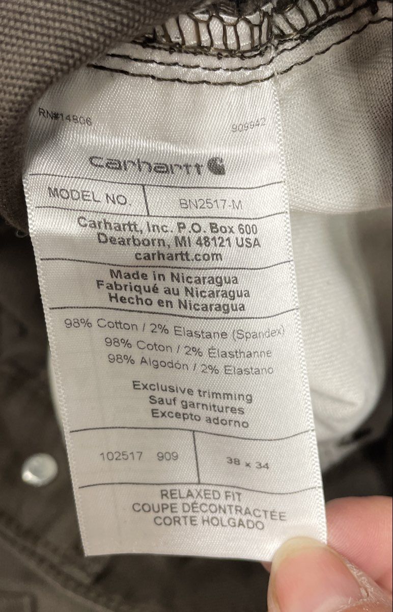 Carhartt Men's Brown Rugged Flex Rigby Relaxed Straight Leg Pants Lot of 2 38x34