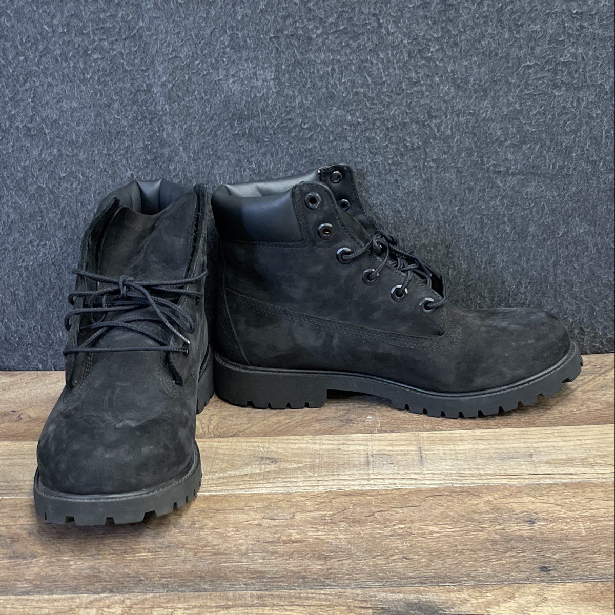 Timberland 6-Inch Premium Waterproof Boot Black Nubuck 12907 Boys Size 7