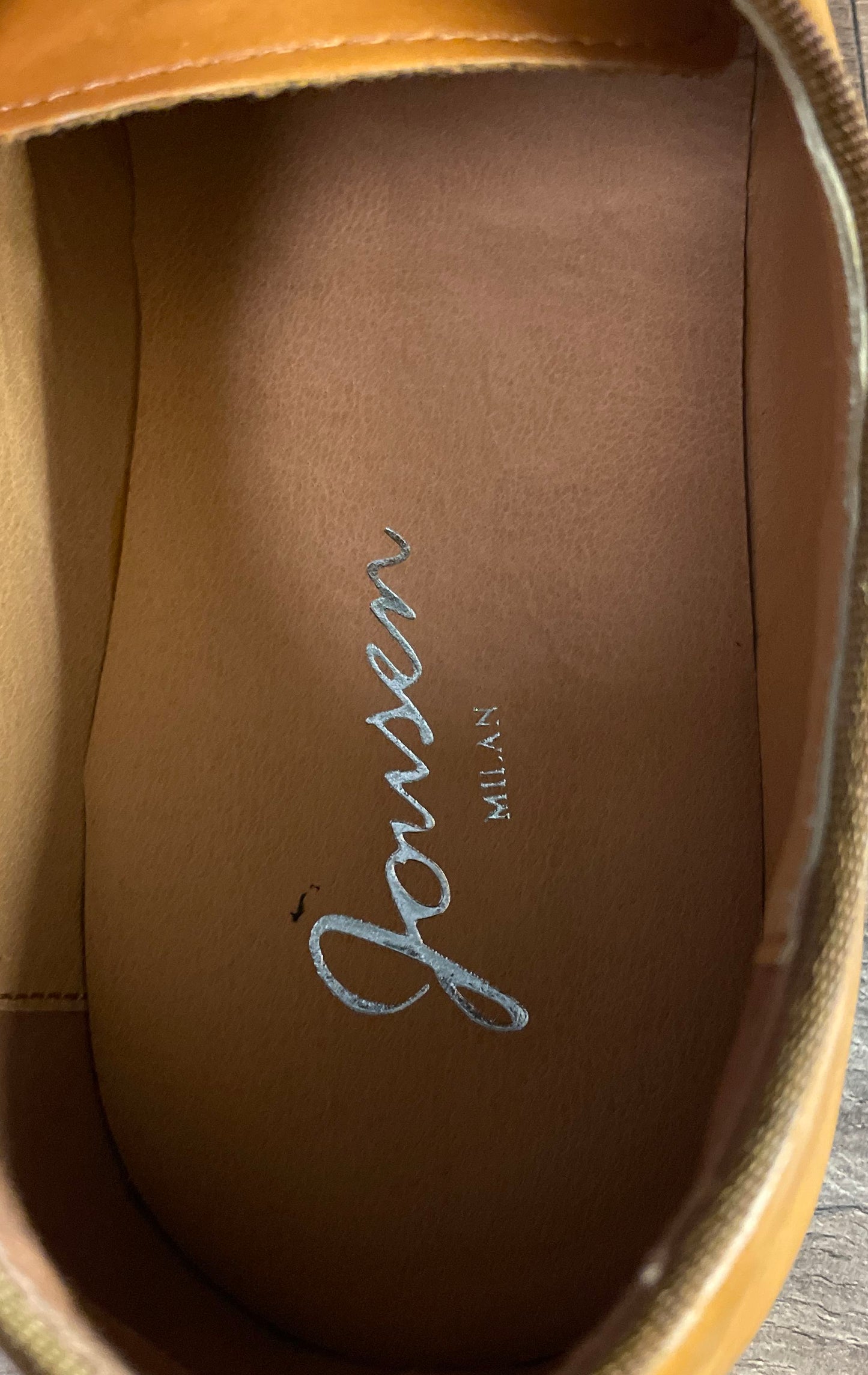 Jonsen Milan Tan Leather Plain Toe Oxford Men's Dress Shoes Size 14