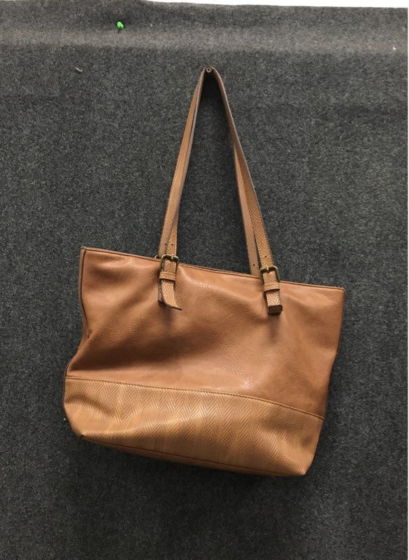 Darcy Marks London Tan Chevron Textured Large Tote Shoulder Bag Gold Hardware
