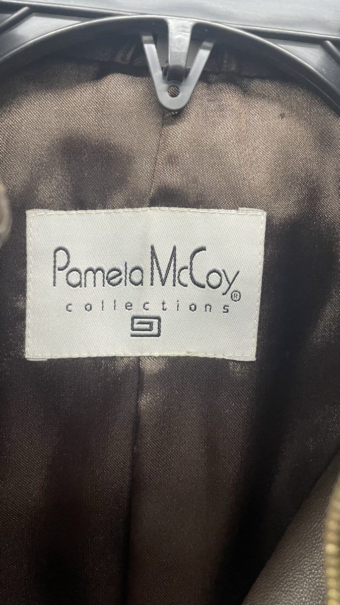 Vintage Y2K Pamela McCoy Women's Bronze Quilted Leather Moto Jacket Sz XS