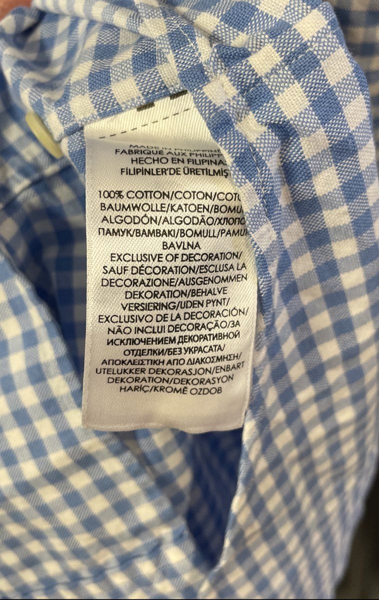 Ralph Lauren Men's Blue White Gingham Check Button Down Cotton Shirt Size XL