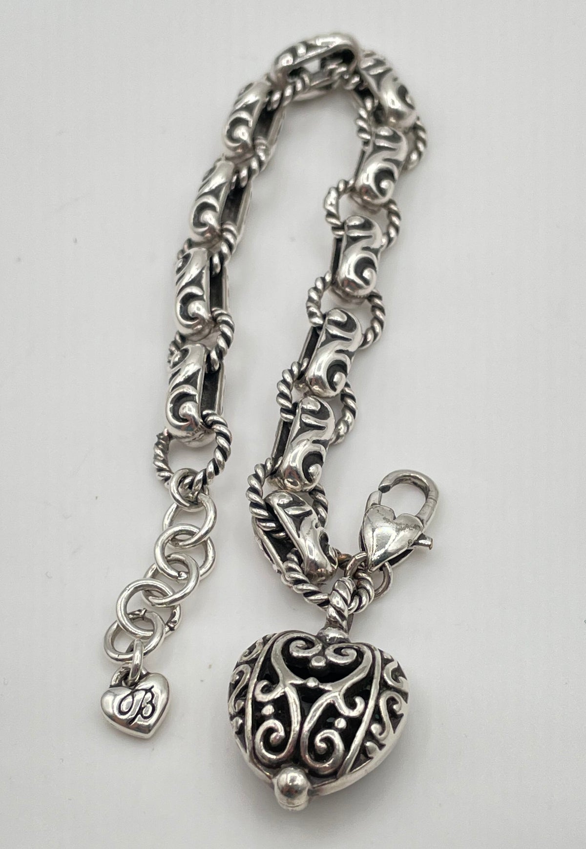 Brighton Silver Tone Bibi Heart Bracelet 27.1g