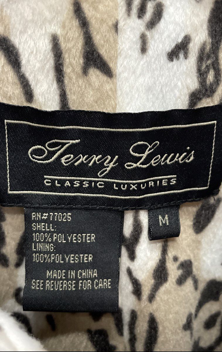Terry Lewis Women's Beige Leopard Print Classic Luxuries Jacket Sz M NWT