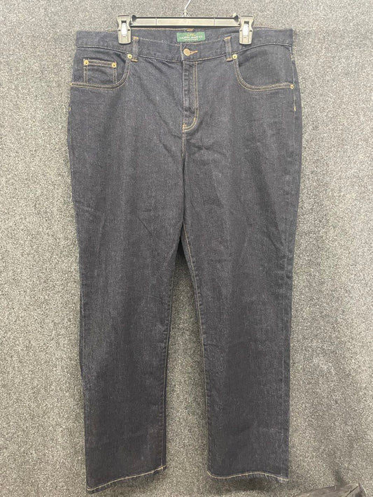 Lauren Ralph Lauren Women's Dark Wash Straight Leg Denim Jeans Sz 16W