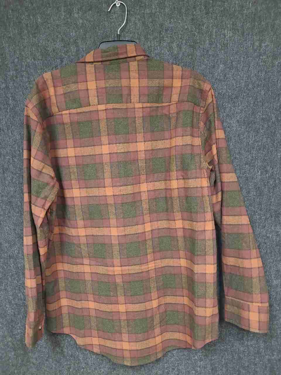 Pendleton Men's Orange Green Plaid Cotton Button Down Shirt Sz M