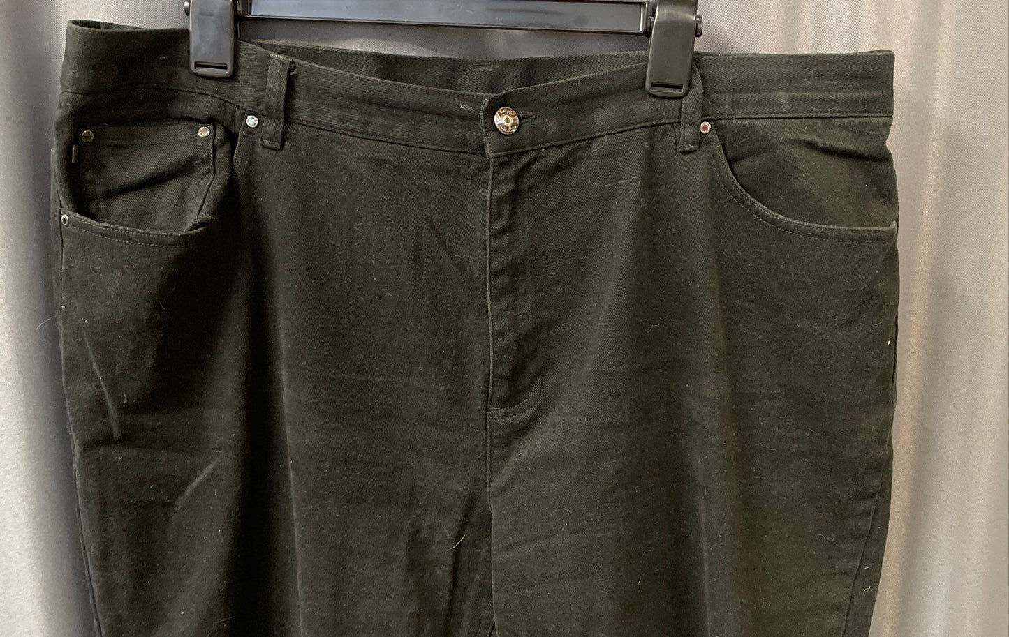 Lauren Jeans Co Ralph Lauren Women's Black 5-Pocket Elastic Back Jeans Sz 18W