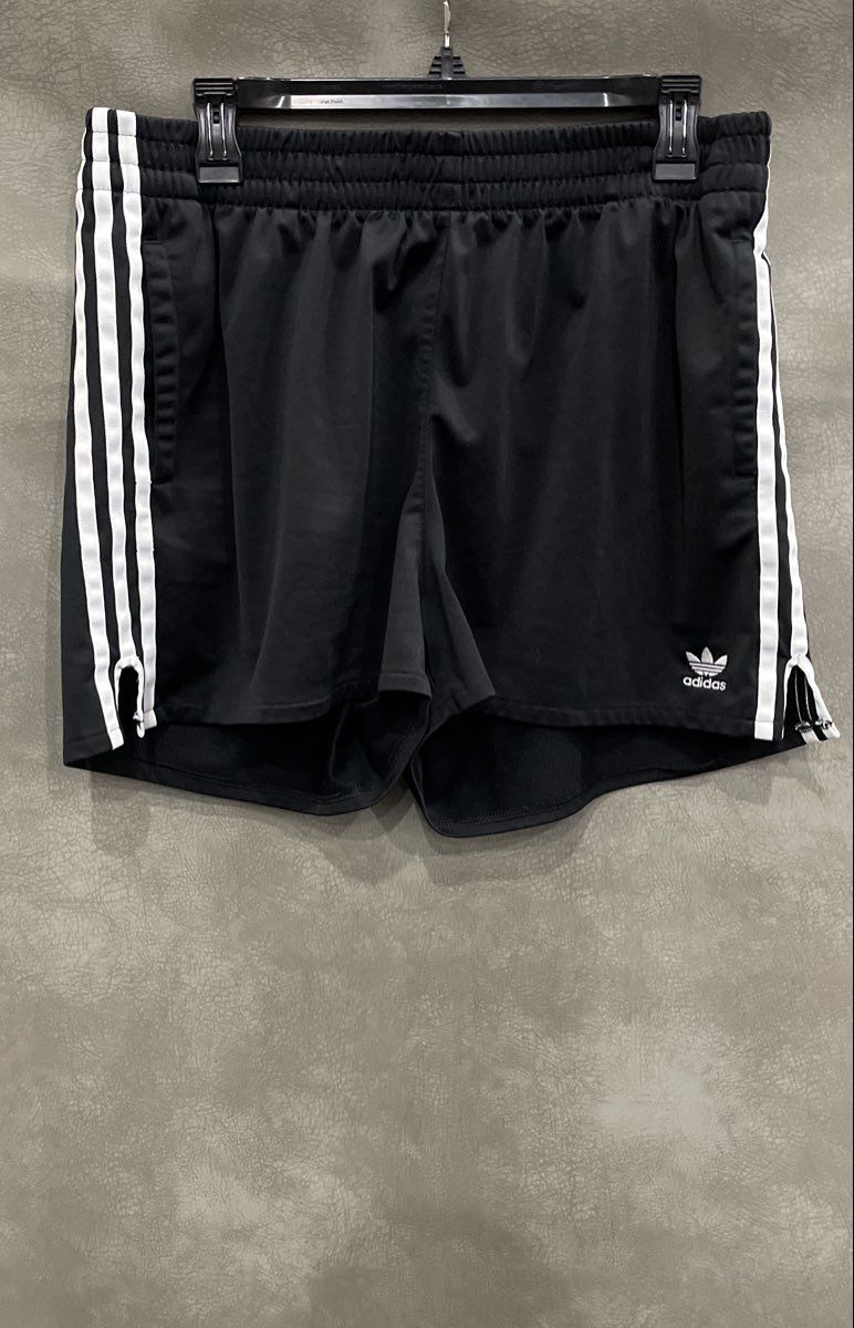 Adidas Originals Women's Black 3-Stripes Trefoil Logo Track Shorts Sz XL